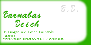 barnabas deich business card